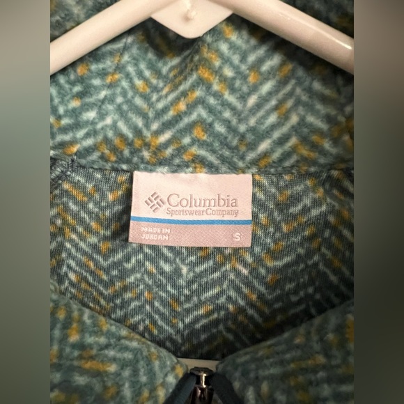 NWT Columbia Fleece Pullover Size SMALL Green Half Zip Sweatshirt - Picture 2 of 10